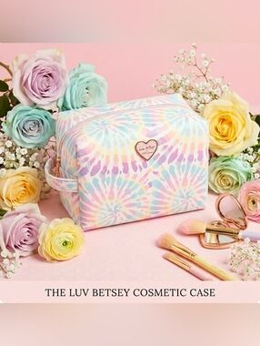 Betsey Johnson tie dye cosmetic bag loaf